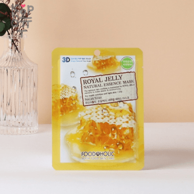 FOODAHOLIC Тканевая 3D маска с натуральным экстрактом пчелиного маточного молочка 23гр. &mdash; Корейские товары для всей семьи(КорОпт)