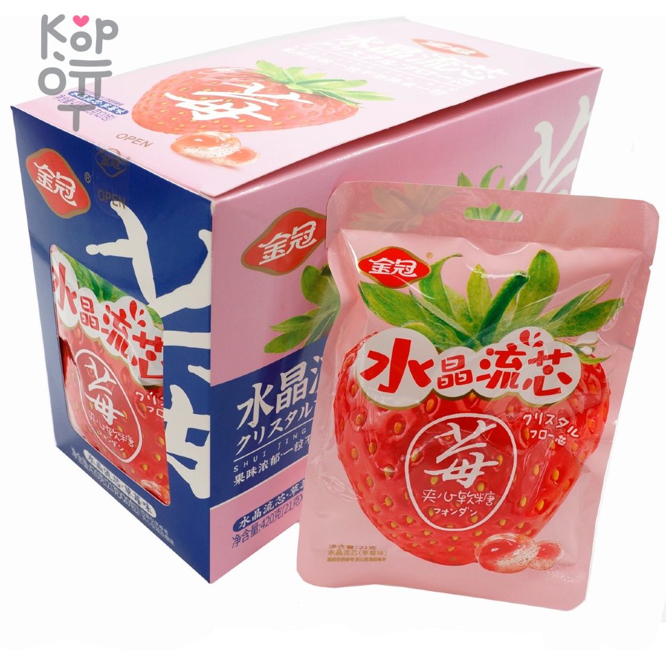Жевательная конфета Shui Fruit Flavor сэндвич, со вкусом Клубники, купить с доставкой на дом фото 1 — Корейские товары для всей семьи(КорОпт)
