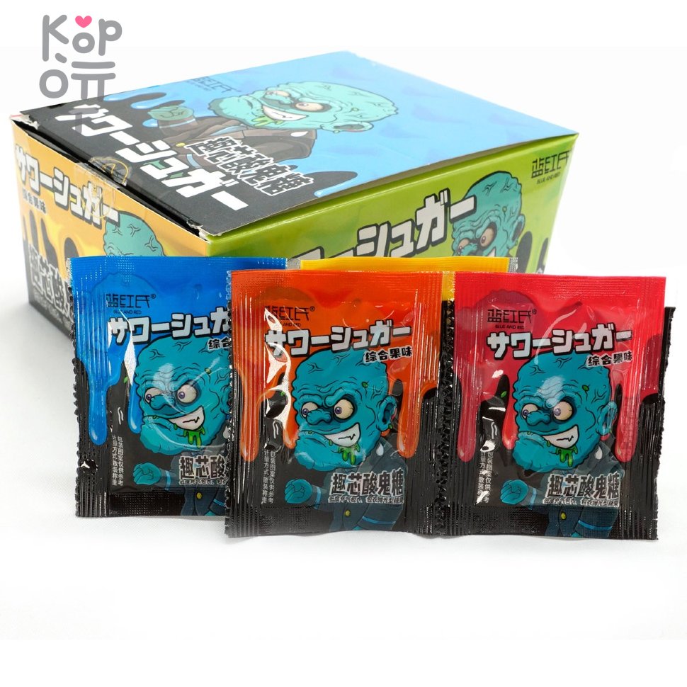 Карамель Монстры с взрывным вкусом кислых фруктов, купить с доставкой на дом фото 1 — Корейские товары для всей семьи(КорОпт)