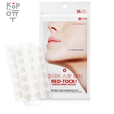 So Natural Red-Tock Clear Spot Patch - Антибактериальные патчи против прыщей 30гр. — Корейские товары для всей семьи(КорОпт)