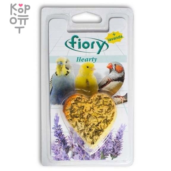 FIORY био-камень для птиц Hearty с лавандой в форме сердца 45 г, купить с доставкой на дом фото 1 — Корейские товары для всей семьи(КорОпт)