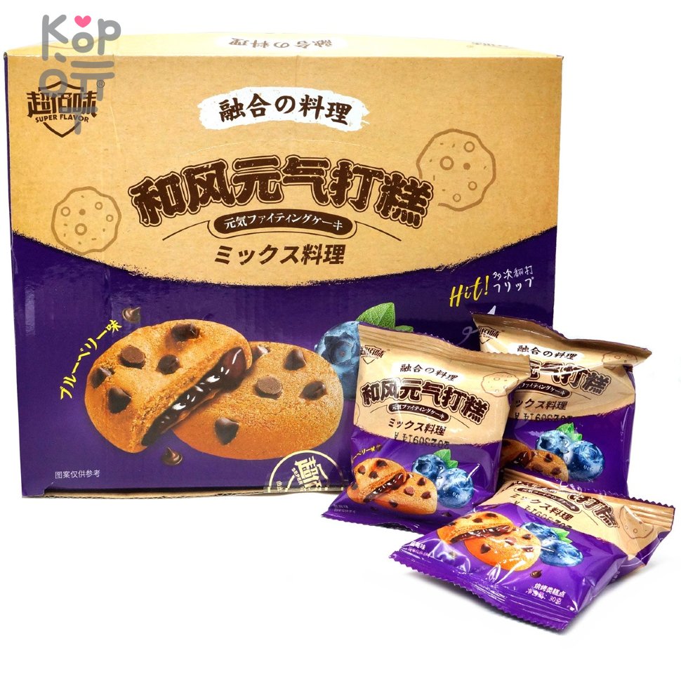 Печенье Hefeng с нежнейшим моти и вкусом Черники, купить с доставкой на дом фото 1 — Корейские товары для всей семьи(КорОпт)