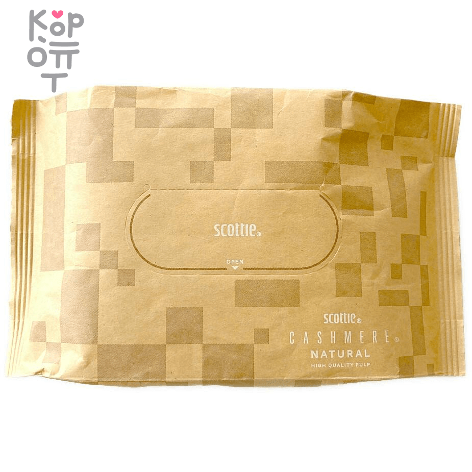 Crecia Scottie Cashmere Natural - Кашемировые двухслойные бумажные салфетки, в крафтовой упаковке 50шт., купить с доставкой на дом фото 1 — Корейские товары для всей семьи(КорОпт)