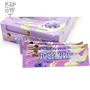 Жевательная конфета тянучка Rui Kang Foods Yogurt со вкусом Йогурта и Винограда — Корейские товары для всей семьи(КорОпт)