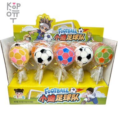 Карамель леденцовая MangGuo Lollipop Футбол с взрывным вкусом спелых фруктов — Корейские товары для всей семьи(КорОпт)