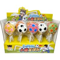 Карамель леденцовая MangGuo Lollipop Футбол с взрывным вкусом спелых фруктов