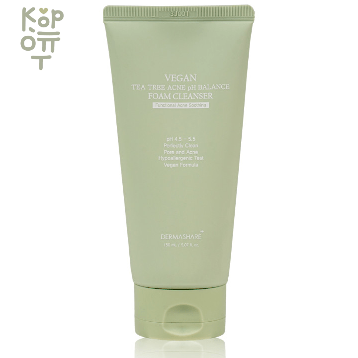 Dermashare Tea Tree Acne pH Balance Foam Cleanser - Веганская пенка для проблемной кожи с маслом Чайного Дерева и PH-балансом 150мл., купить с доставкой на дом фото 1 — Корейские товары для всей семьи(КорОпт)