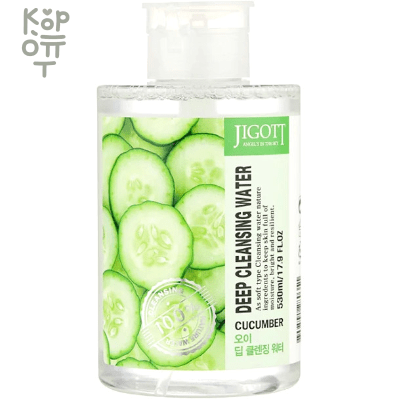 Jigott Deep Cleansing Water Cucumber - Глубоко очищающая вода с экстрактом огурца 530 мл