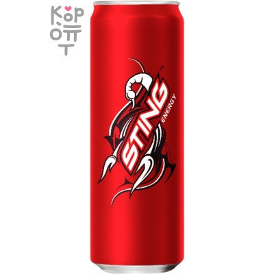 Sting Strawberry Energy Drink - Напиток энергетический газированный со вкусом Клубники, Вьетнам 320мл.  