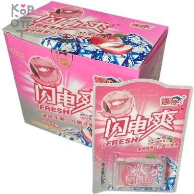 Холодок Освежающие пластинки Jiashilong Fresh со вкусом Персика &mdash; Корейские товары для всей семьи(КорОпт)
