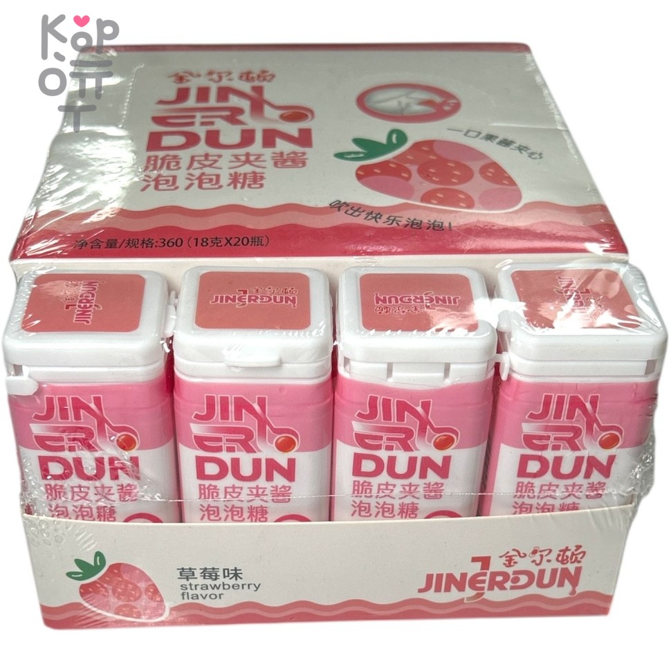 Хрустящая жевательная резинка Jin Fresh сэндвич со вкусом Клубники, купить с доставкой на дом фото 1 — Корейские товары для всей семьи(КорОпт)