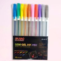 Jia Hao Semi Gel Ink Pen - Блистерная упаковка с гелевыми ручками, 10 цветов