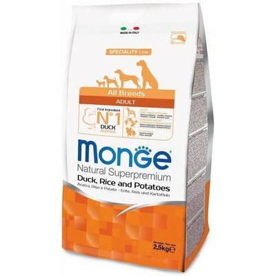 Monge Dog Speciality корм для собак всех пород утка с рисом и картофелем 2,5кг.