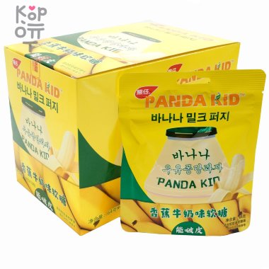 Мягкая конфета Panda Kid с бомбическим вкусом Банана с Йогуртом, в форме Банана — Корейские товары для всей семьи(КорОпт)