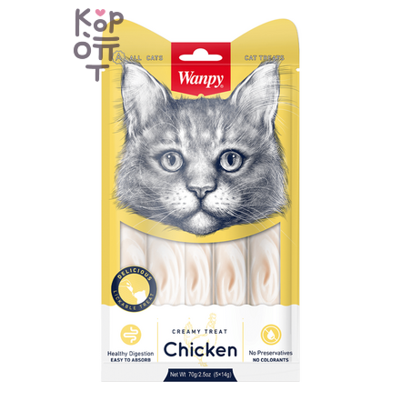 Wanpy Cat Лакомство «нежное пюре» из курицы, для кошек