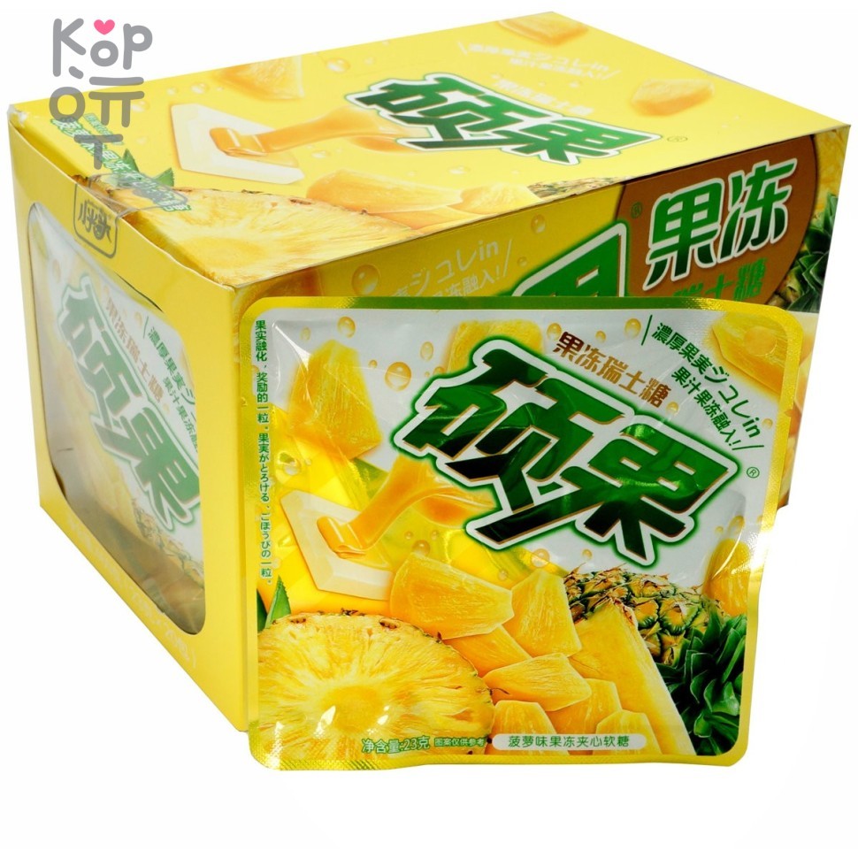 Жевательные конфеты Fruit Jelly с натуральным соком и вкусом Ананаса, купить с доставкой на дом фото 1 — Корейские товары для всей семьи(КорОпт)
