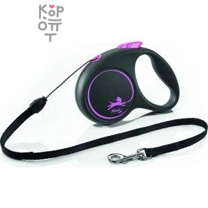 flexi рулетка Black Design S (до 12 кг) 5 м трос черный/розовый