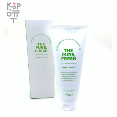 Med B The Pure Fresh Cleansing Foam Green Tea Clay - Освежающая очищающая пенка c Зеленым Чаем 180мл.
