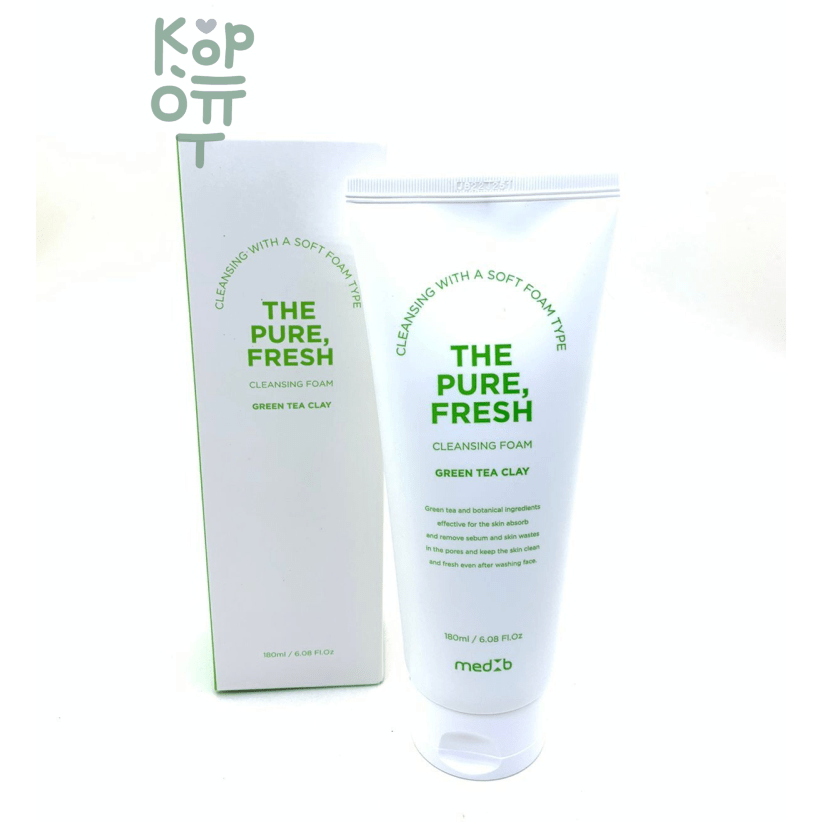 Med B The Pure Fresh Cleansing Foam Green Tea Clay - Освежающая очищающая пенка c Зеленым Чаем 180мл.