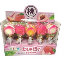 Карамель леденцовая MangGuo Lollipop Спелый персик с взрывным вкусом спелых фруктов