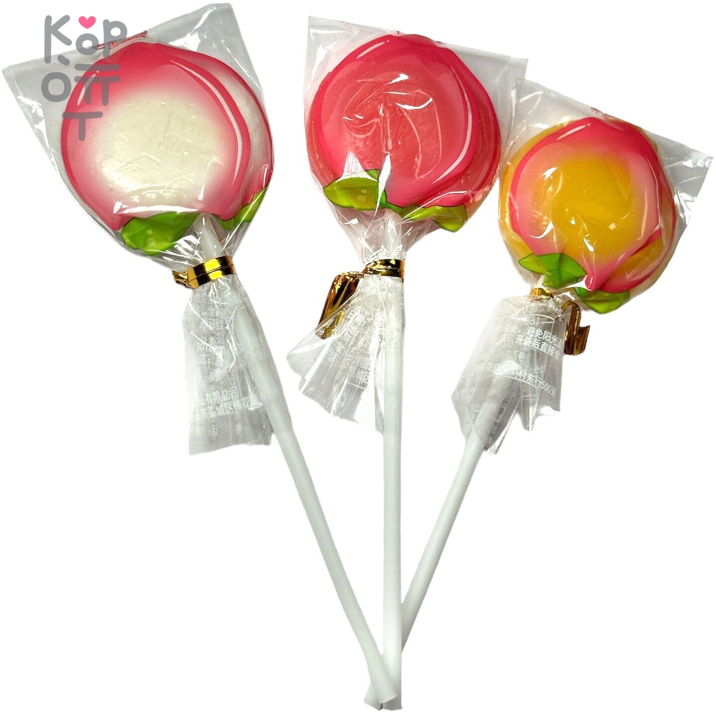 Карамель леденцовая MangGuo Lollipop Спелый персик с взрывным вкусом спелых фруктов