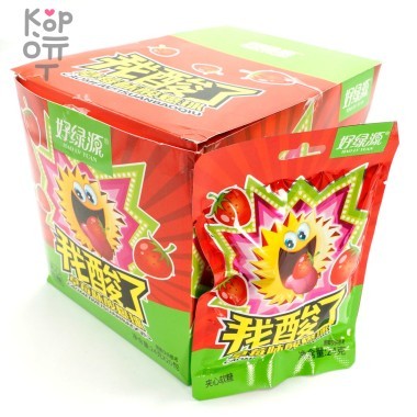 Кислая сэндвич помадка I&#039;m Sour Little Strawberry Flavored Sour Ball Sandwich Fudge Candy - Кислый взрыв со вкусом Клубники — Корейские товары для всей семьи(КорОпт)