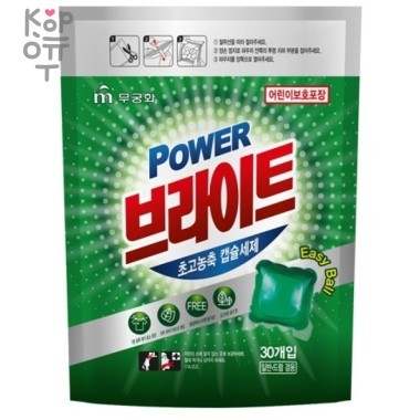 MUKUNGHWA Power Bright Laundry Capsule Detergent - Капсулы для стирки 30шт.   — Корейские товары для всей семьи(КорОпт)