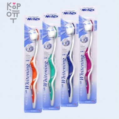 NICHE Зубная щетка SQUARE Slim - с тонкой щетиной и нескользящей ручкой — Корейские товары для всей семьи(КорОпт)