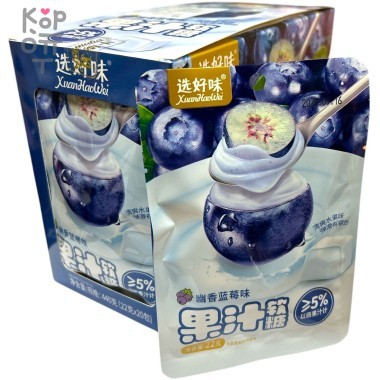 Жевательная конфета Huan Foods Candy со вкусом Черники в йогурте &mdash; Корейские товары для всей семьи(КорОпт)