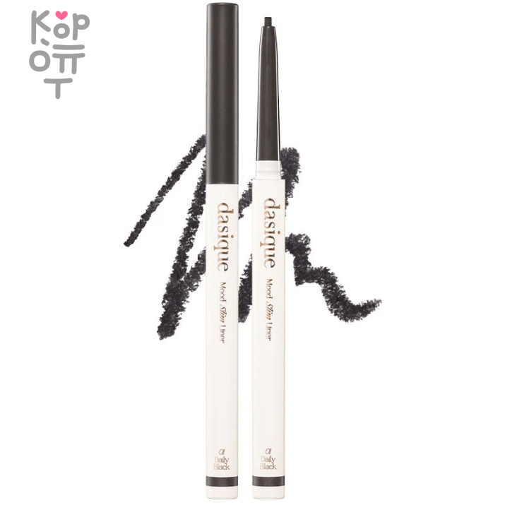 Dasique Mood Slim Gel Eyeliner #01 Black - Гелевая подводка для век, в черном оттенке., купить с доставкой на дом  Имеет стойкое покрытие, не размазывается и не скатывается.Подходит для прорисовки стрелок разных форм.Благодаря гелевой текстуре и удобному аппликатору комфортно наносится и растушевывается при желании.