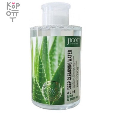Jigott Aloe Deep Cleansing Water - Глубоко очищающая вода с экстрактом алоэ 530 мл. — Корейские товары для всей семьи(КорОпт)
