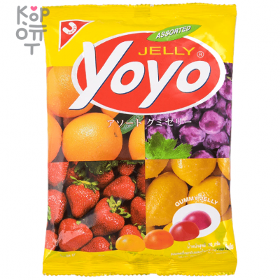 Yoyo Assorted Jelly - Конфеты желейные с натуральным соком «Фруктовое ассорти» 80 г, Коробка 24 шт.