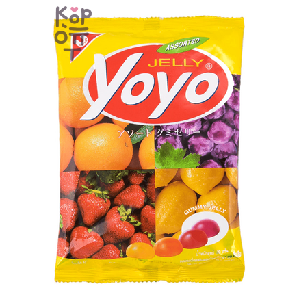Yoyo Assorted Jelly - Конфеты желейные с натуральным соком «Фруктовое ассорти» 80 г, Коробка 24 шт.