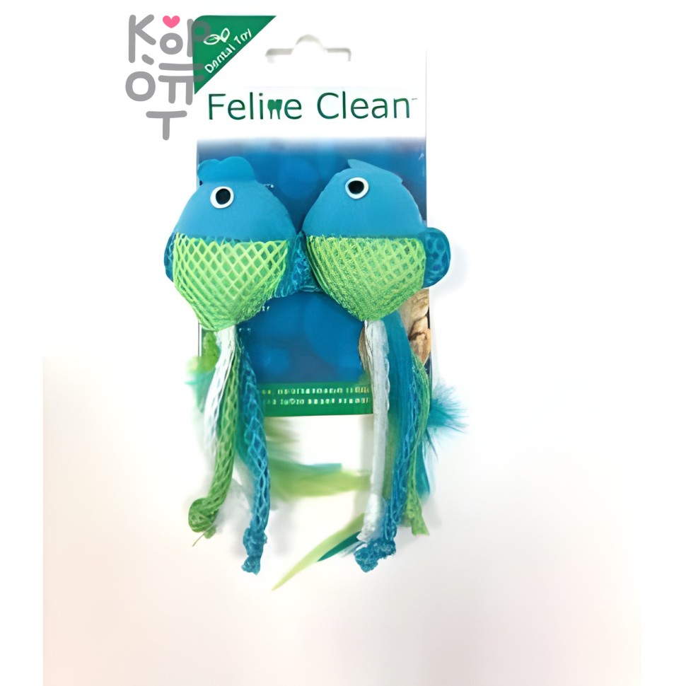 Feline Clean игрушка для кошек Dental Рыбки, ленты и перья (2 шт.)
