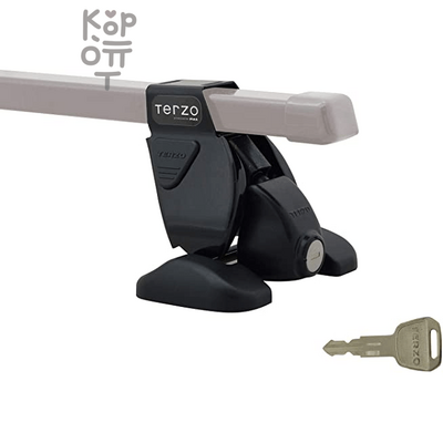 TERZO BASE FOOT EF37 - Упор базовый на гладкую крышу, черный 90 мм с ключем, комплект 4шт.