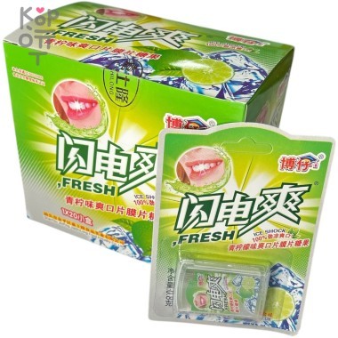 Холодок Освежающие пластинки Jiashilong Fresh со вкусом Лайма &mdash; Корейские товары для всей семьи(КорОпт)