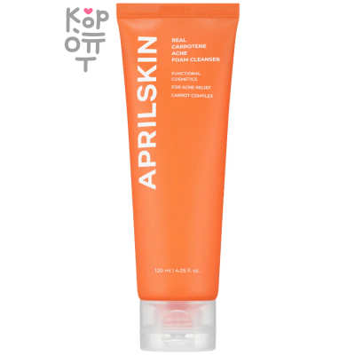 AprilSkin Real Carrotene Acne Foam Cleanser - Очищающая пенка от прыщей с маслом семян Моркови 120мл.