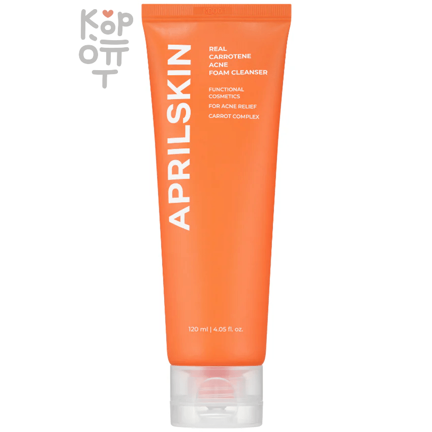 AprilSkin Real Carrotene Acne Foam Cleanser - Очищающая пенка от прыщей с маслом семян Моркови 120мл.