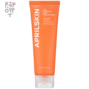 AprilSkin Real Carrotene Acne Foam Cleanser - Очищающая пенка от прыщей с маслом семян Моркови 120мл. — Корейские товары для всей семьи(КорОпт)
