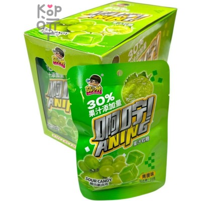 Мармелад Aning Sour Sugar Gummies с натуральным вкусом Винограда и кислым сахаром
