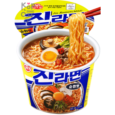 OTTOGI Лапша быстрого приготовления со вкусом грибов - Jin Ramen Mild Cup, 110гр.