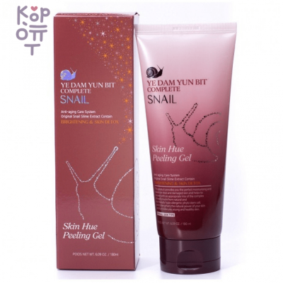 YE DAM YUN BIT Snail Peeling Gel - Антивозрастной пилинг гель восстанавливающий натуральный оттенок кожи с Муцином Улитки, 180мл.
