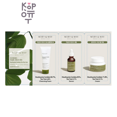 Mary&amp;May Houttuynia Cordata Tea Tree Line - Набор саше 3 в 1: сыворотка, пенка и крем, 5 шт