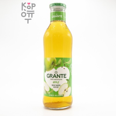 Grante Сок яблочный 100% прямой отжим, стекло, 750 мл