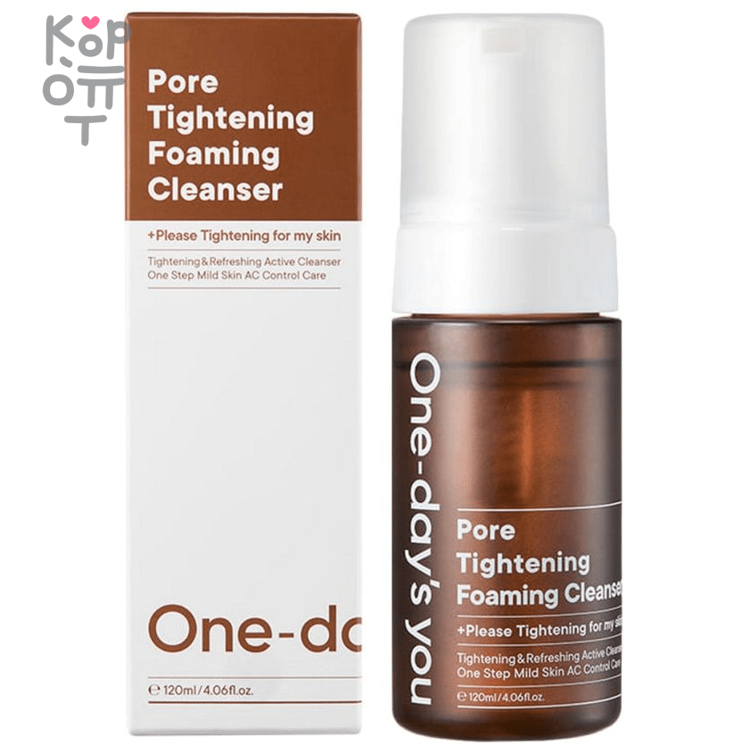 ONE-DAY'S YOU Pore Tightening Foaming Cleanser - Нежная пенка для умывания с поросужающим действием с водой Гамамелиса 120мл., купить с доставкой на дом фото 1 — Корейские товары для всей семьи(КорОпт)