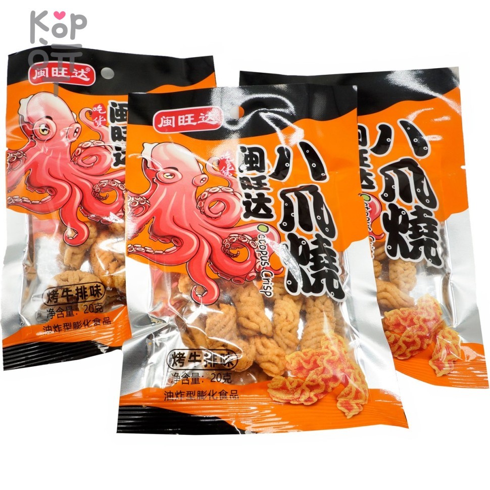 Чипсы Octopus Crisp Хрустящий Осьминожка, 20гр., купить с доставкой на дом фото 1 — Корейские товары для всей семьи(КорОпт)
