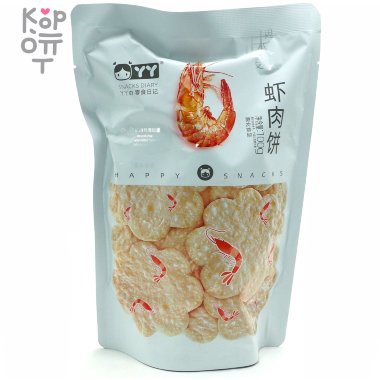 Чипсы YY Happy Snacks рисовые "Реальные креветки"  Плюшки со вкусом креветок, 100гр. &mdash; Корейские товары для всей семьи(КорОпт)