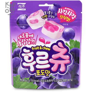 Seoju Grape Fruit &amp; Chew Jelly - Мармелад со вкусом Винограда, 40гр. — Корейские товары для всей семьи(КорОпт)