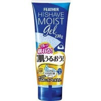 Feather HiShave Moist Gel Увлажняющий гель для бритья с гиалуроновой кислотой, коэнзимом Q10 и витамином А с морским ароматом, 230гр.