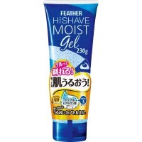 Feather HiShave Moist Gel Увлажняющий гель для бритья с гиалуроновой кислотой, коэнзимом Q10 и витамином А с морским ароматом, 230гр.
